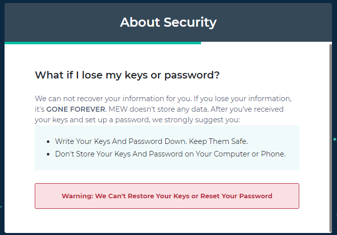 MyEtherWallet Security warning