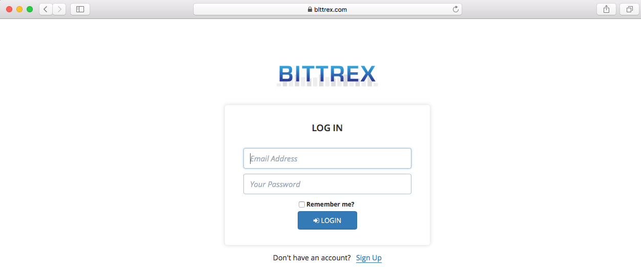 Bittrex phishing site